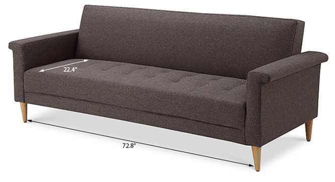 Dalton Sofa Cum Bed(Dark Grey)